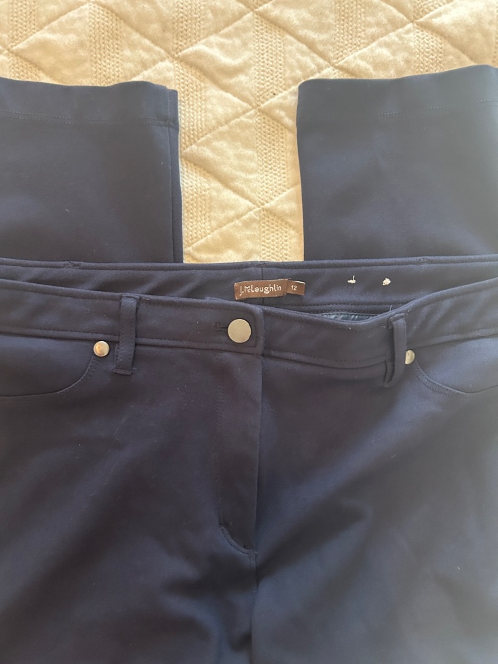 J.McLaughlin Becca Legging Trouser Pant Navy Blue Mid Rise Size 12 - Picture 5 of 6